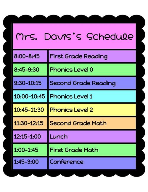 Mrs. Davis's Schedule